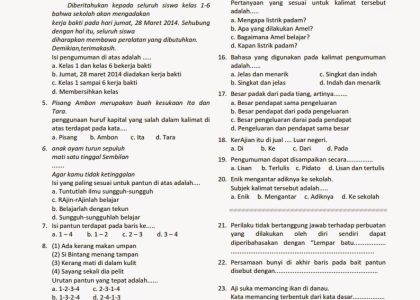 10 Rahasia Menjawab Soal Bahasa Indonesia Kelas 4 SD Semester 2 Agar Nilai Maksimal