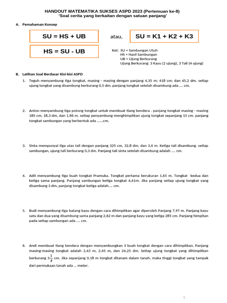Soal Satuan Panjang Kelas 2 SD PDF