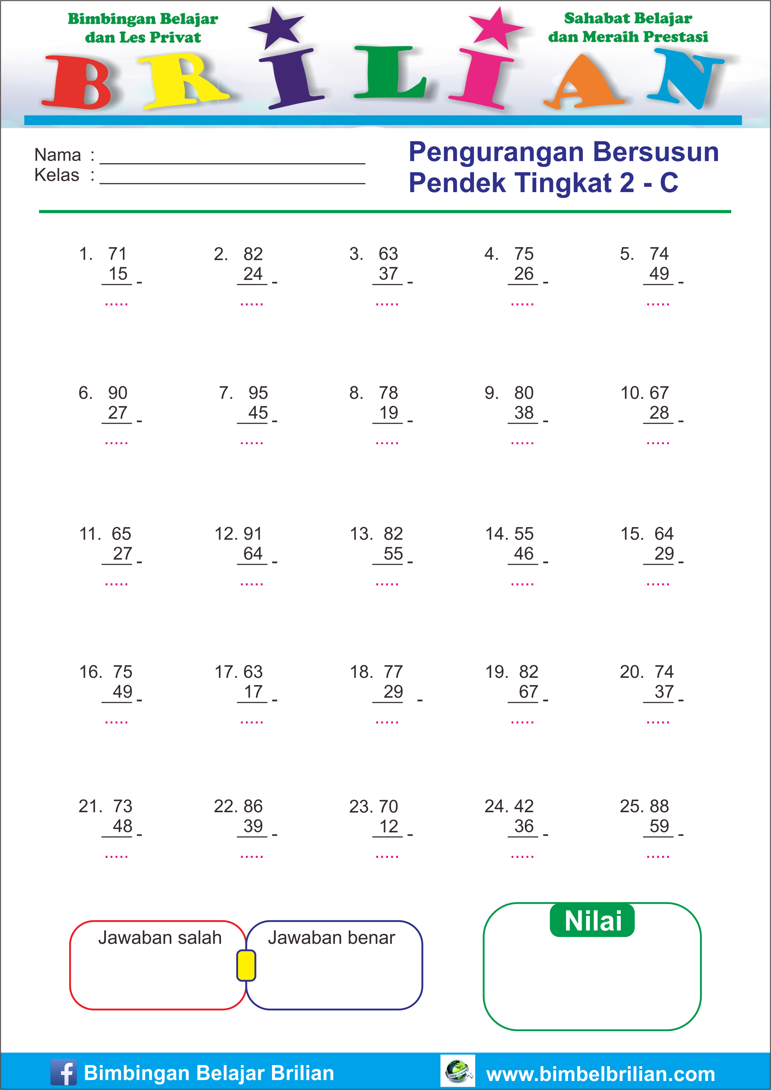 pelajaran matematika kelas 2 semester 1 Soal ujian anak sd kelas 6