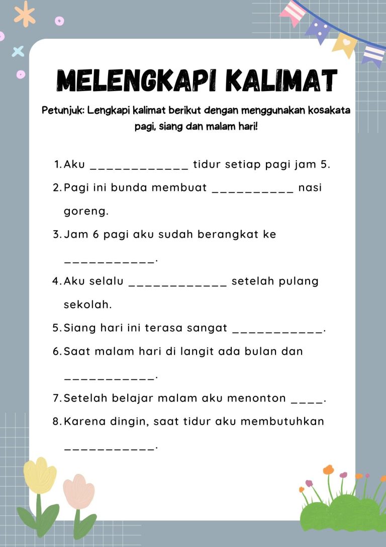 contoh soal bahasa indonesia kelas 2