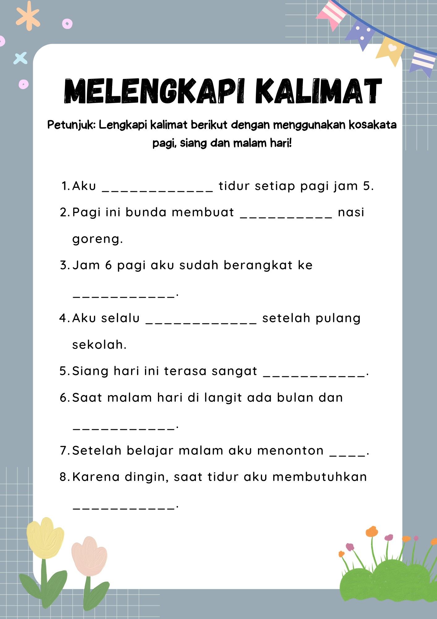 contoh soal bahasa indonesia kelas 2